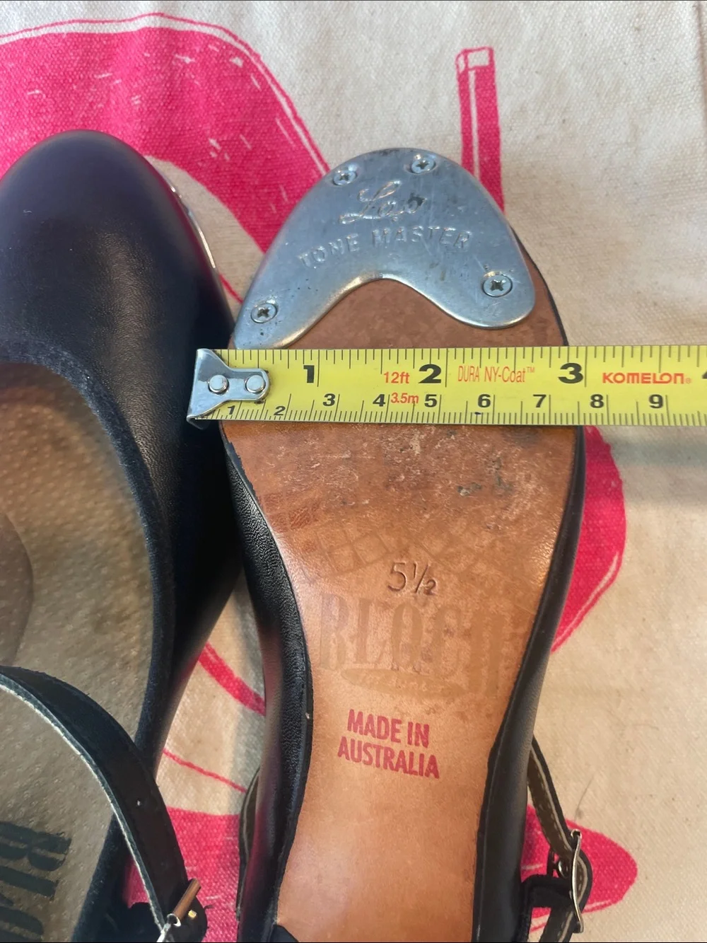 Tap Shoes Black with Ankle Strap made in Australia